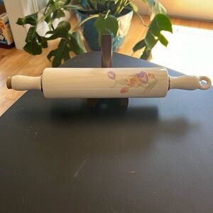 Harker Hotoven Hall China Pastel Tulip Rolling Pin Vintage